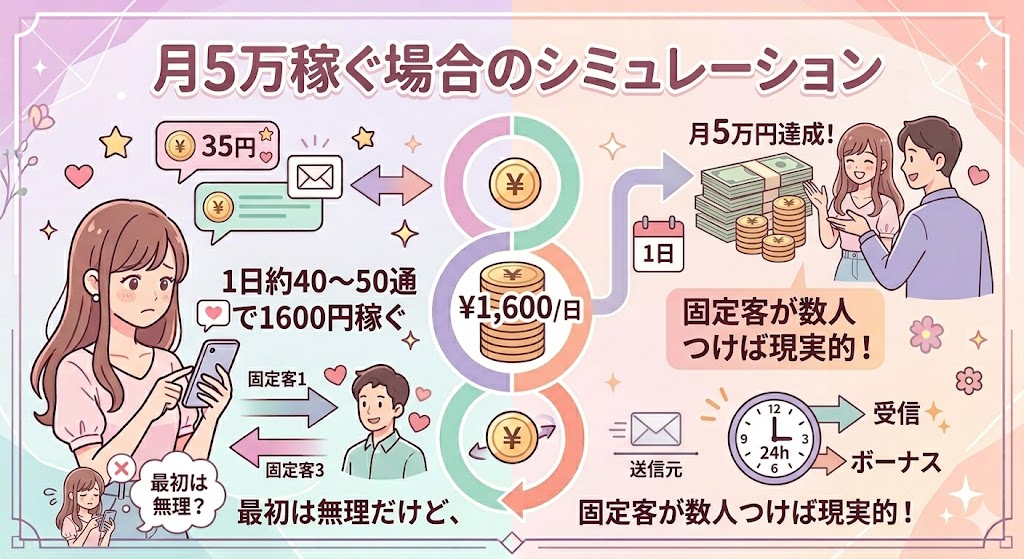 メールレディで月5万円稼ぐ
